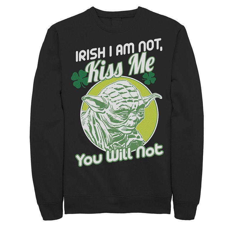 Men's Star Wars Yoda Good St Patricks Day Sweatshirt, Size: XL, Black Product Image