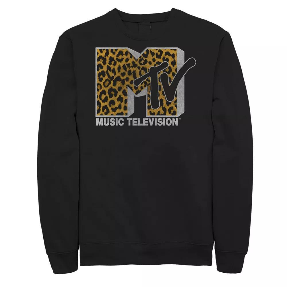 Big & Tall MTV Music Television Cheetah Spots Logo Graphic Fleece, Men's, Size: 5XB, Black Product Image