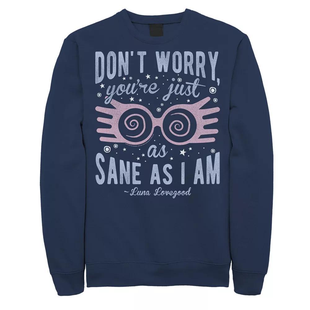 Mens Harry Potter Luna You're Just As Sane As I Am Quote Fleece, Men's, Size: Medium, Blue Product Image