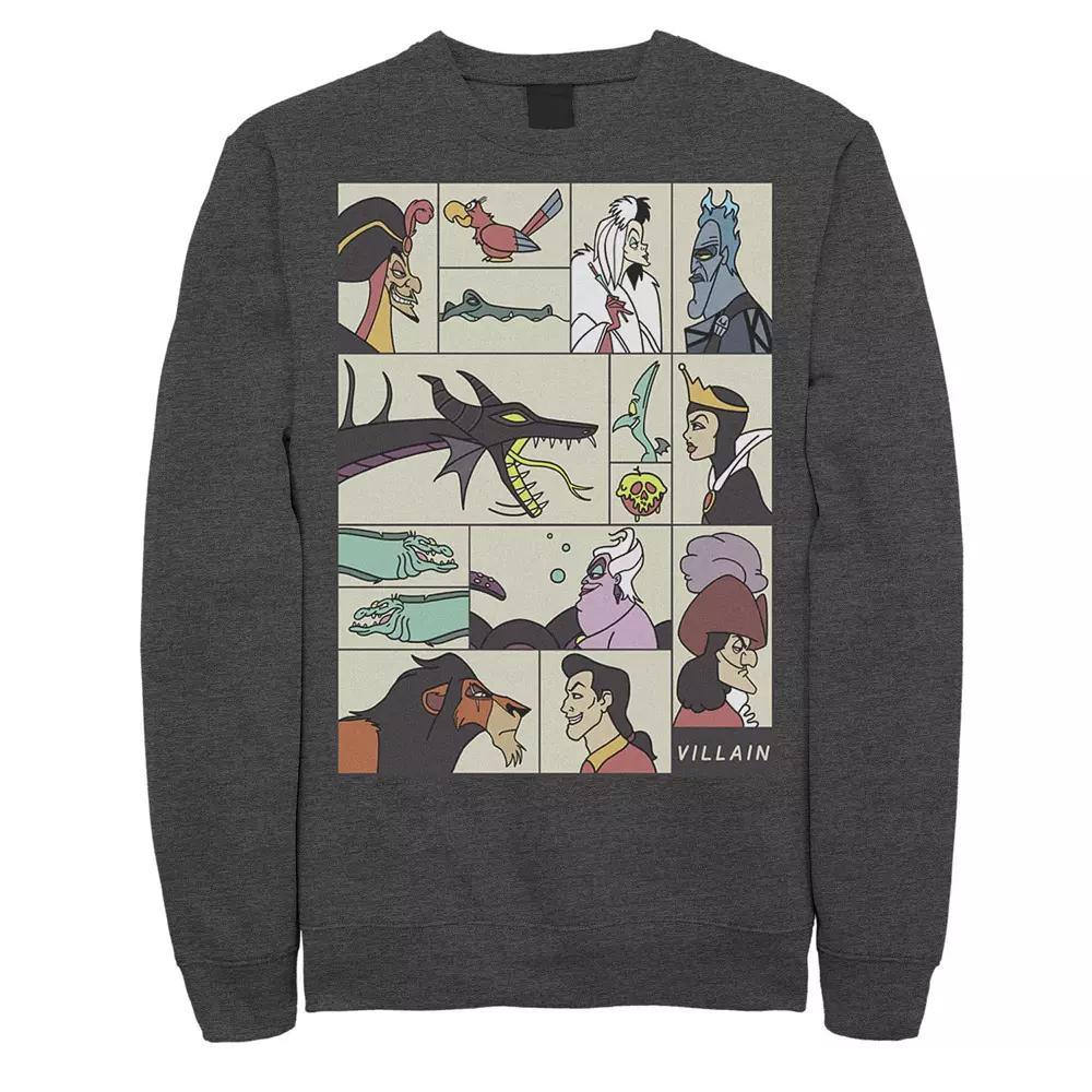 Disney Villains Men's Comic Style Portrait Panels Sweatshirt,  Product Image