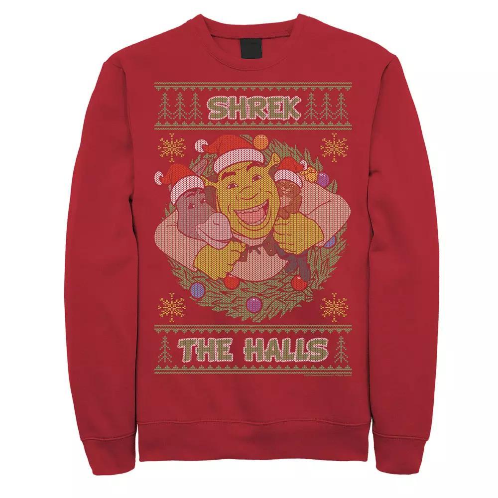 Men's Shrek the Halls Holiday Text Pattern Fleece,  Product Image