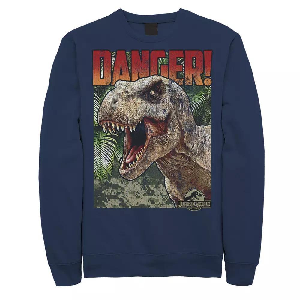 Men's Jurassic World Danger T-Rex Retro Poster Fleece Pullover,  Product Image