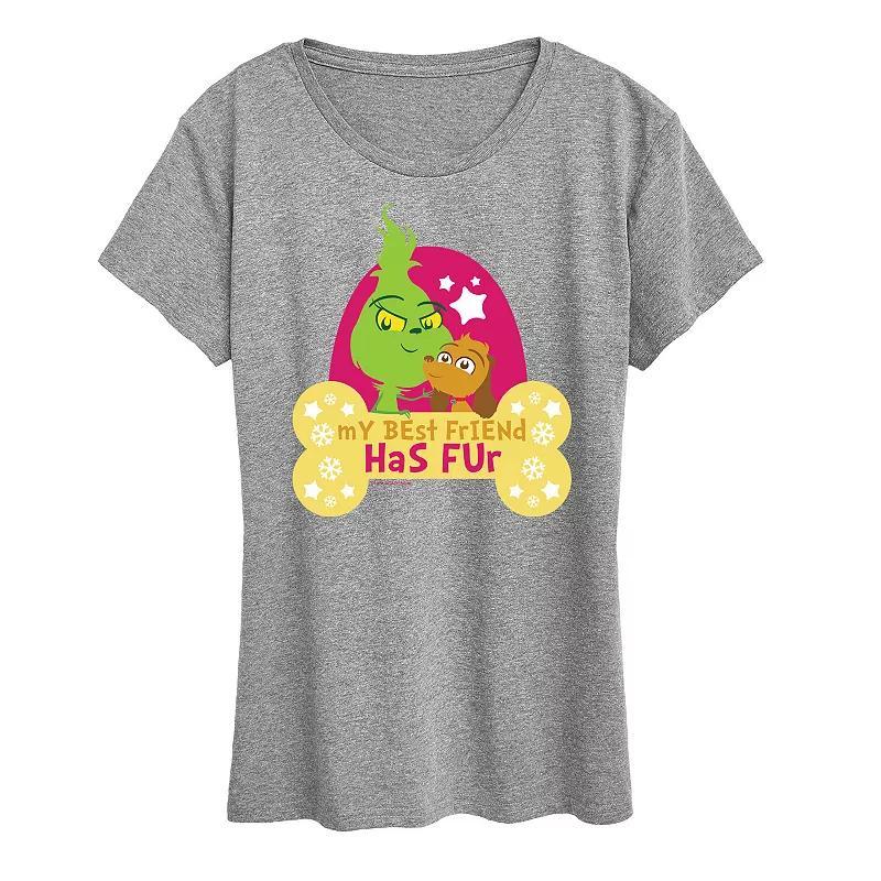 Women's Dr. Seuss Little Grinch Best Friend Has Fur Graphic Tee, Girl's, Size: XL, Black Product Image