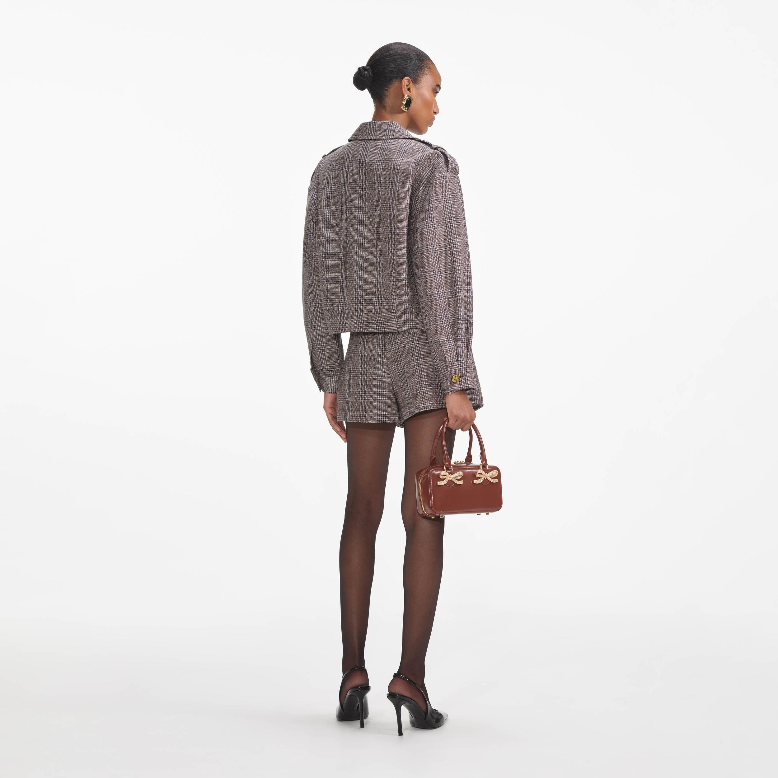 Brown Check Mini Skort Product Image
