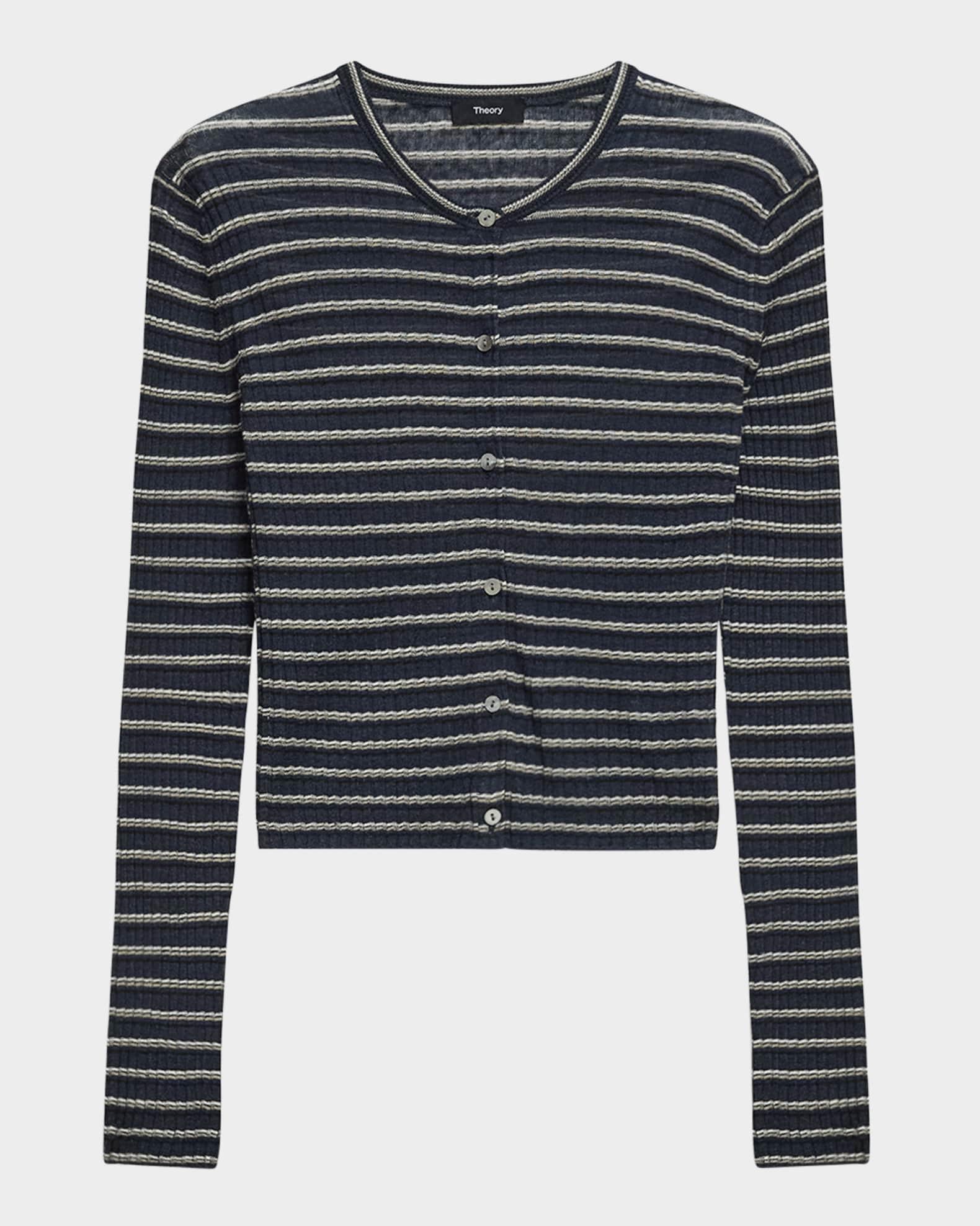 Stripe Cropped Cardigan  Product Image