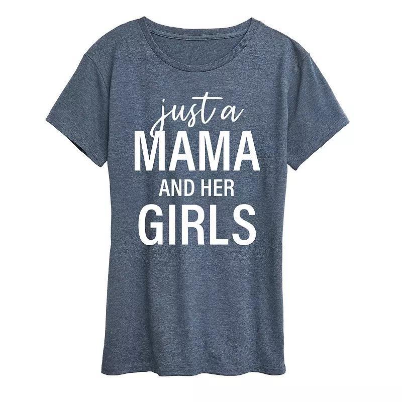 Women's Just A Mama And Her Girls Graphic Tee, Girl's, Size: Medium, Grey Wine Product Image