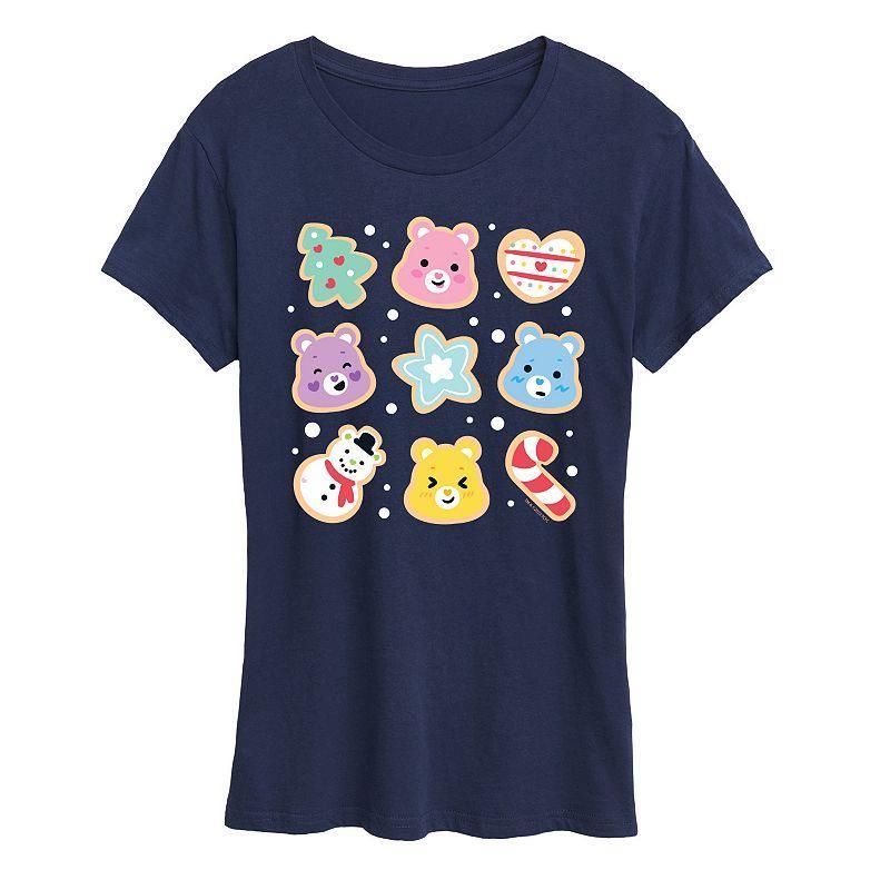 Women's Care Bears Christmas Cookies Graphic Tee, Girl's, Size: Large, Grey Blue Product Image