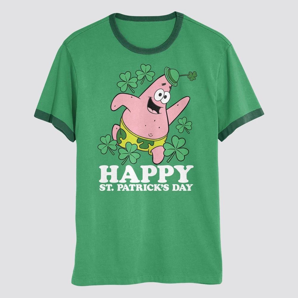 Mens Spongebob Patricks Day Crewneck T-Shirt Product Image