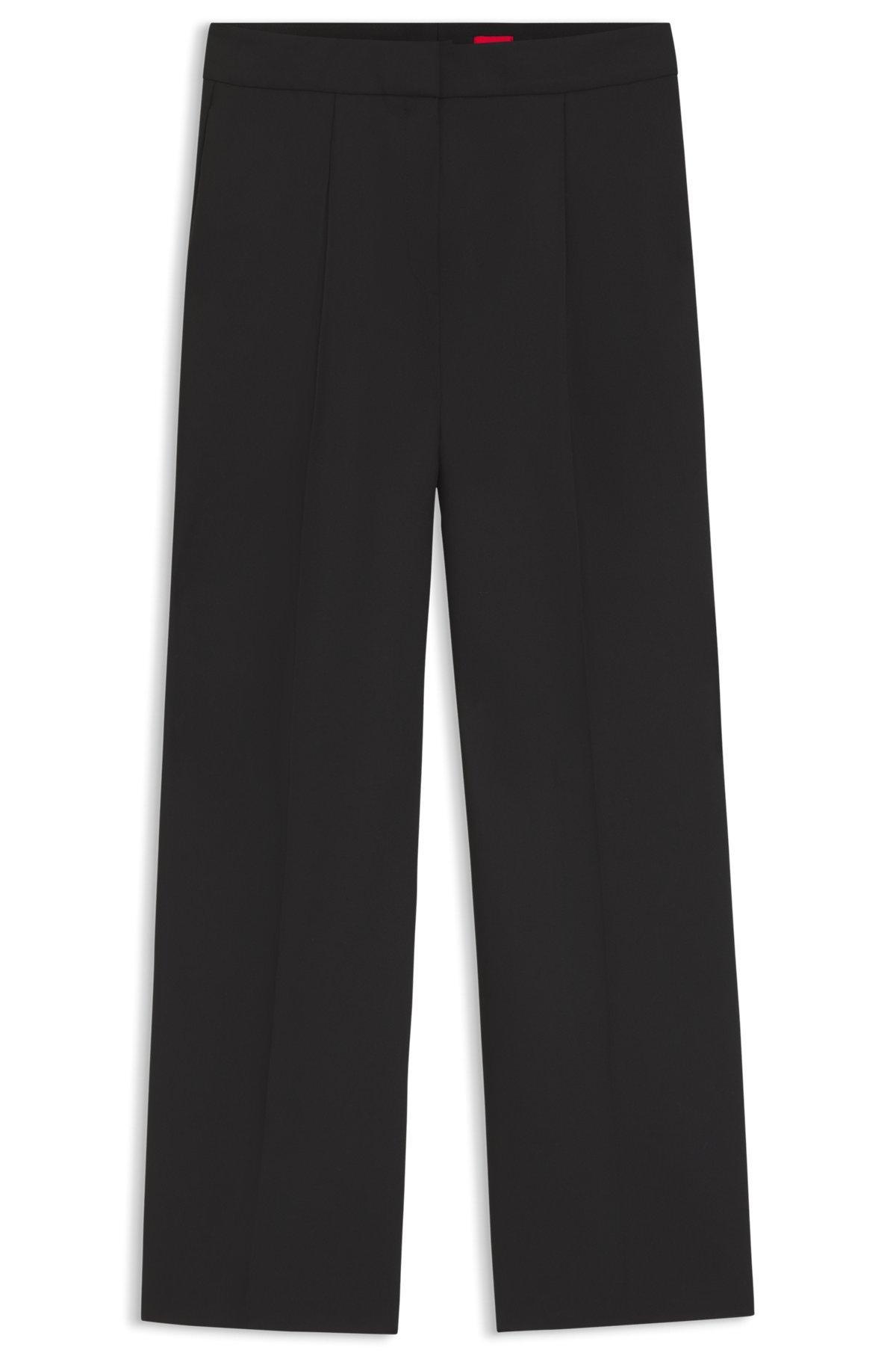 Regular-fit pants with wide leg in stretch fabric Product Image