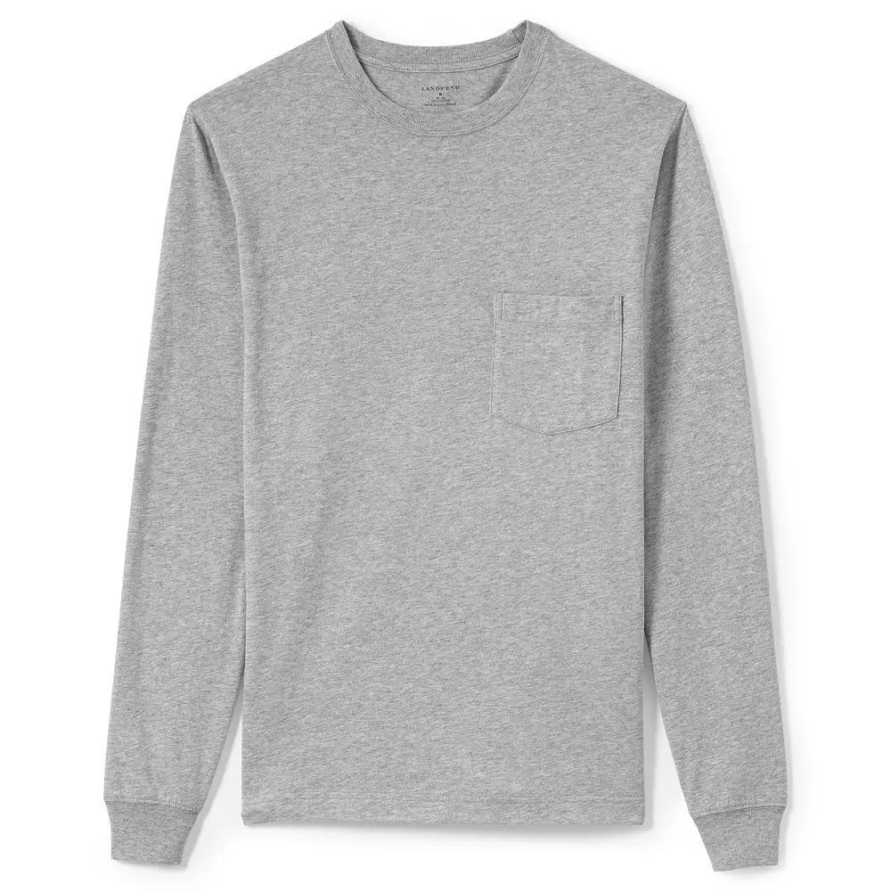 Big & Tall Lands' End Long Sleeve Super Pocket Tee, Men's,  Product Image