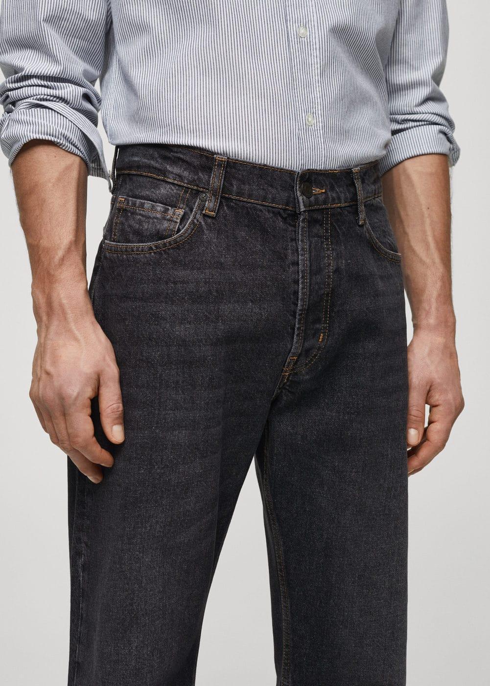 MANGO MAN - Relaxed fit dark wash jeans open greyMen Product Image