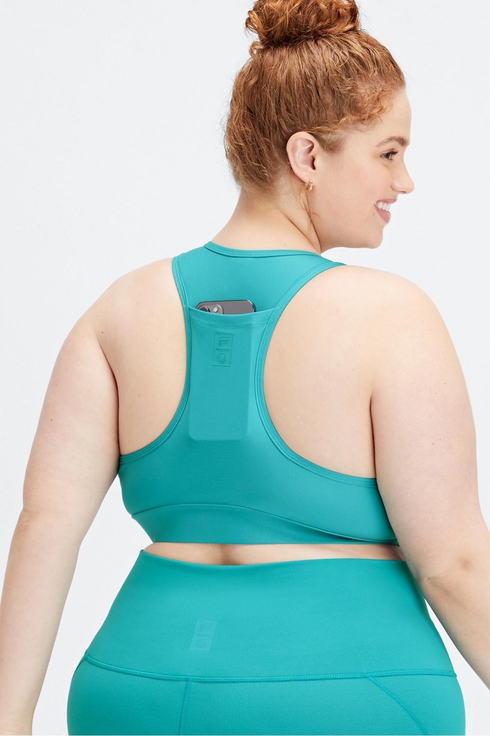 Fabletics Universal Tennis On-The-Go Sports Bra Womens green plus Size 2X Product Image