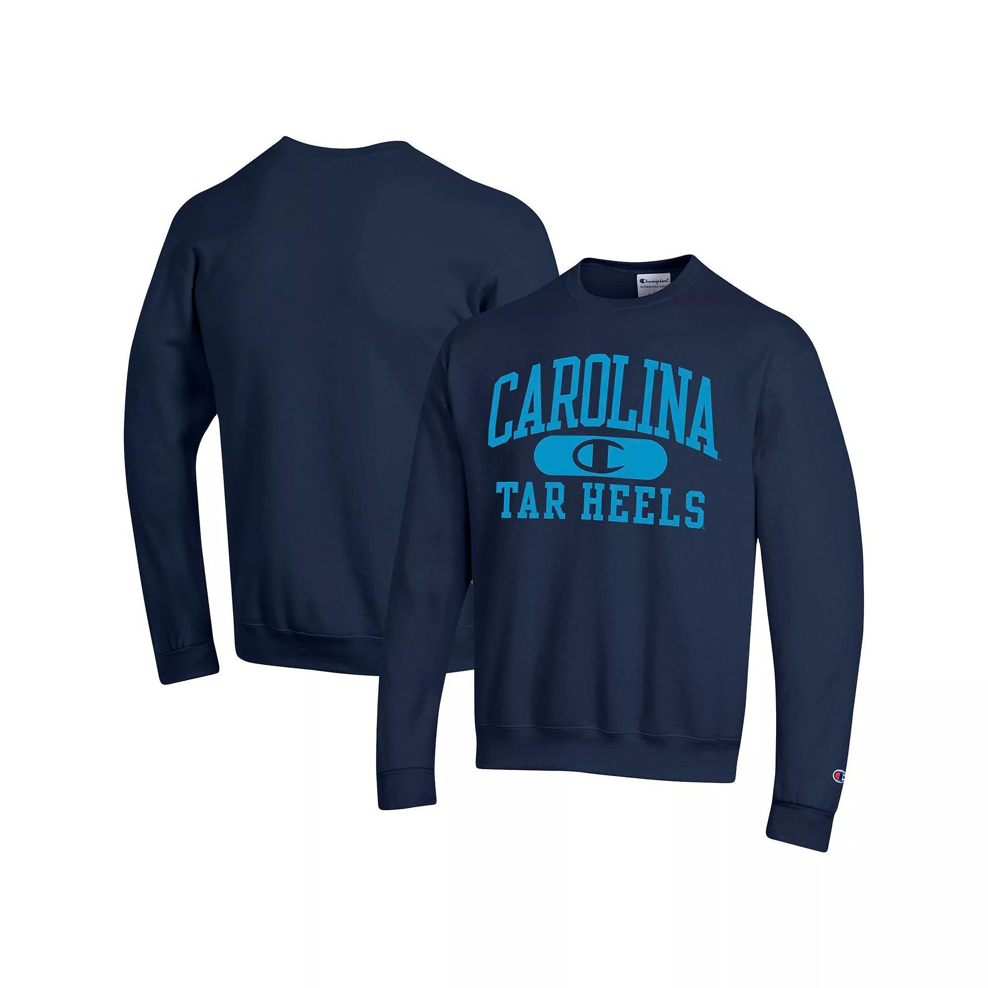 Men's Champion Navy North Carolina Tar Heels Arch Pill Sweatshirt, Size: Medium, Blue Product Image