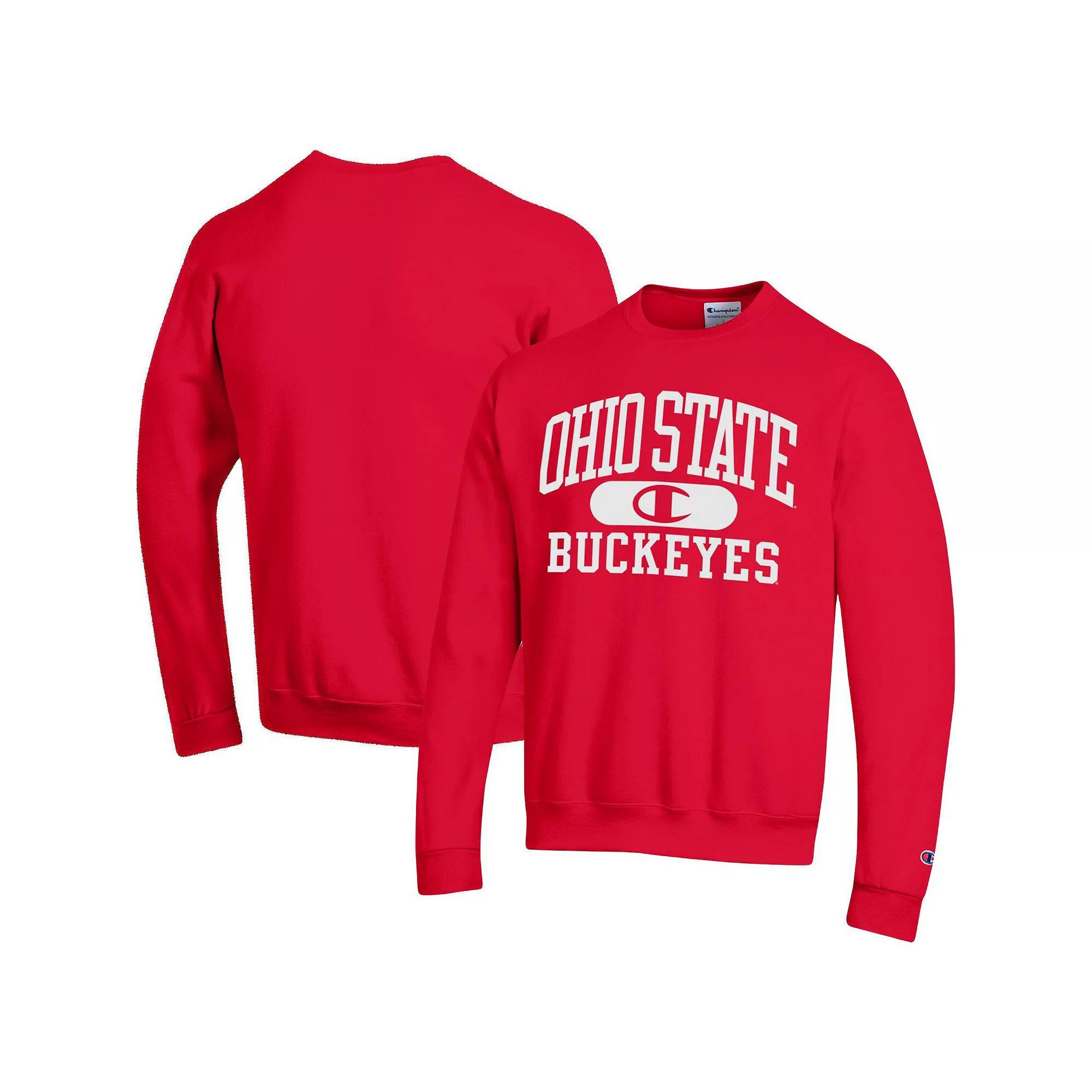 Men's Champion Scarlet Ohio State Buckeyes Arch Pill Sweatshirt, Size: Large, Red Product Image