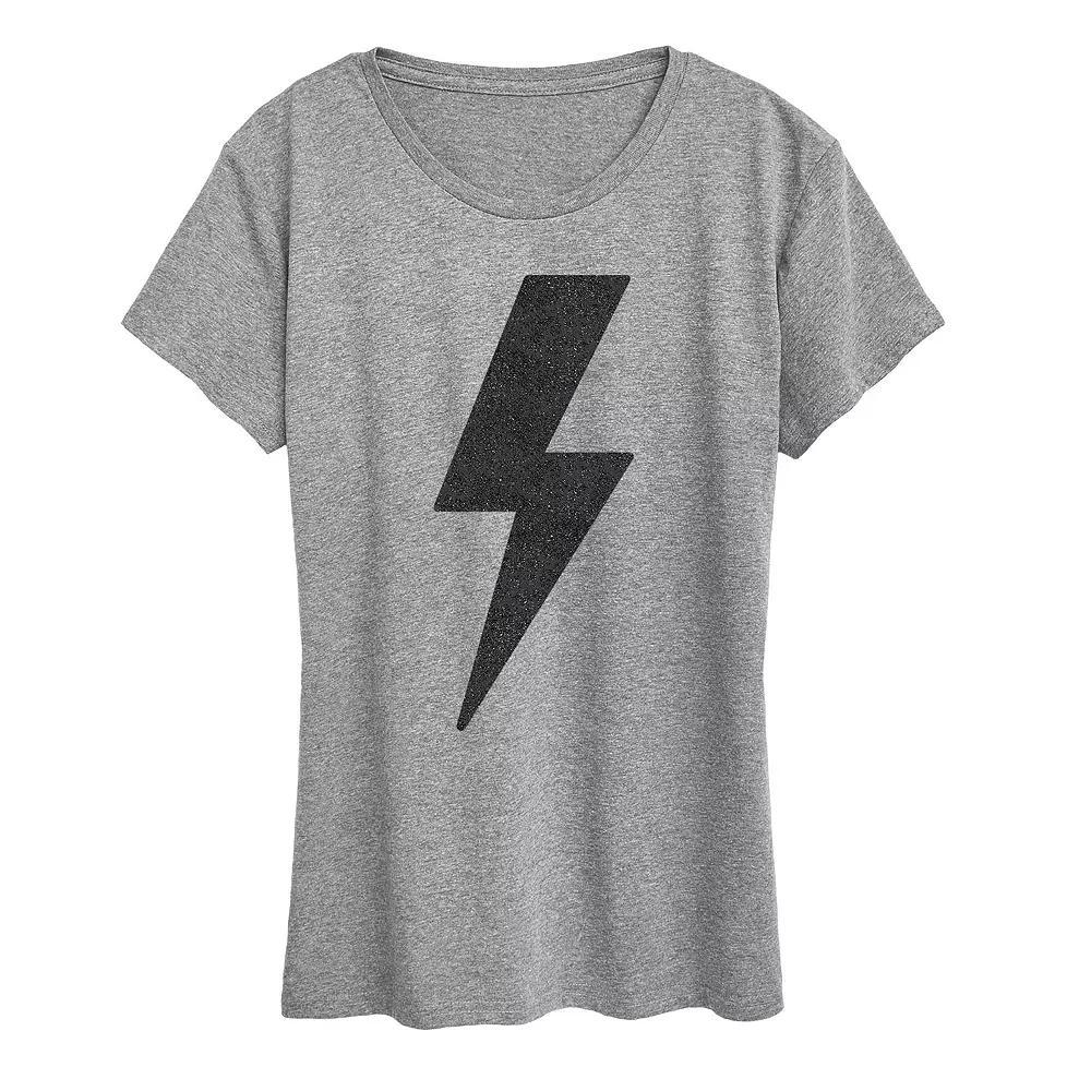 Women's Lightning Bolt Sparkle Graphic Tee,  Product Image