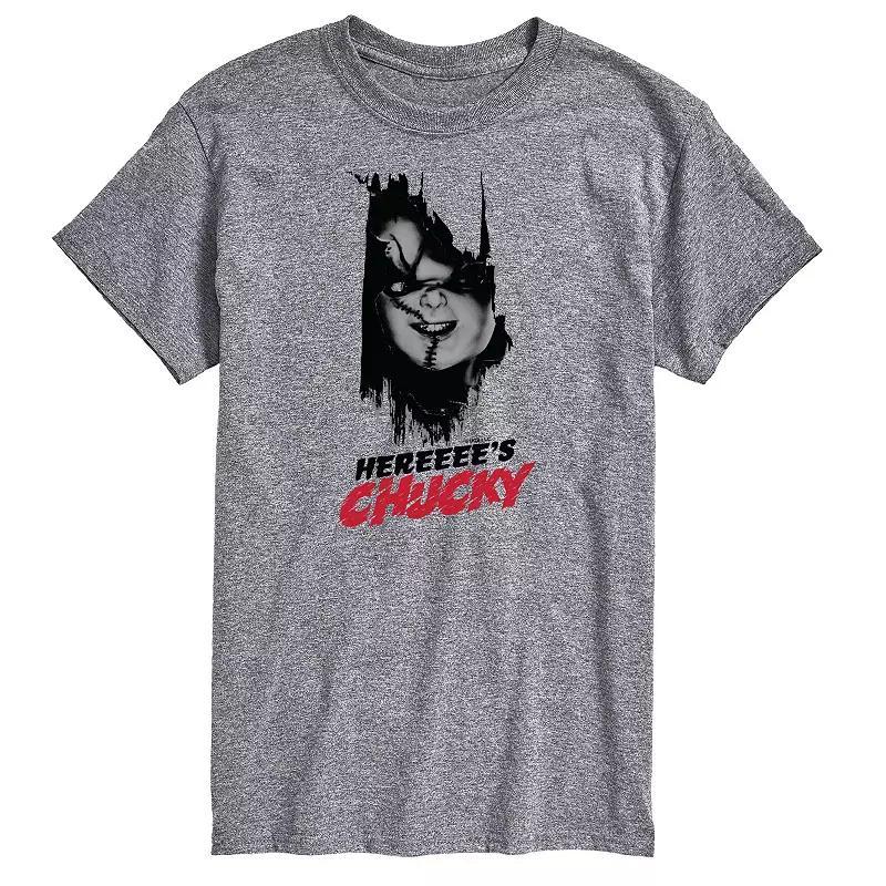 Men's Chucky Here's Chucky Tee, Size: XL, Gray Product Image