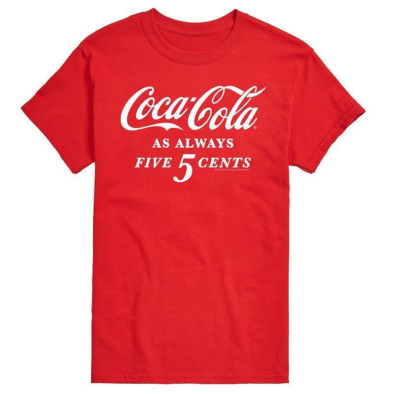 Men's Coca-Cola As Always Five Cents Graphic Tee, Size: 3XL Tall, Red Product Image