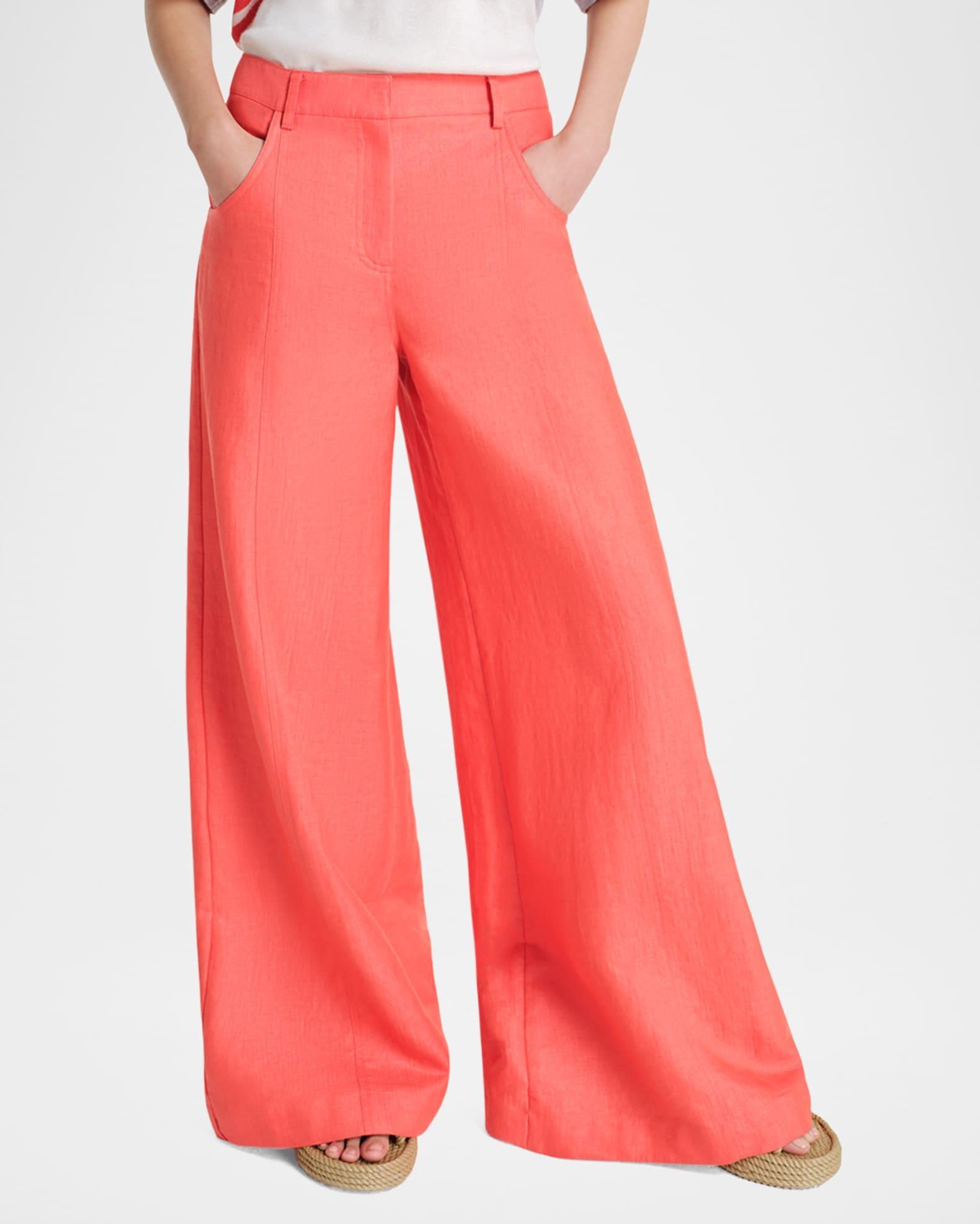 Dees Cotton Linen Wide-Leg Trousers Product Image
