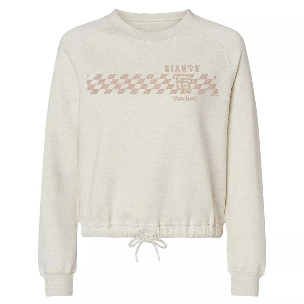 Womens Soft as a Grape Natural San Francisco Giants Tonal Checkered Sweatshirt Product Image