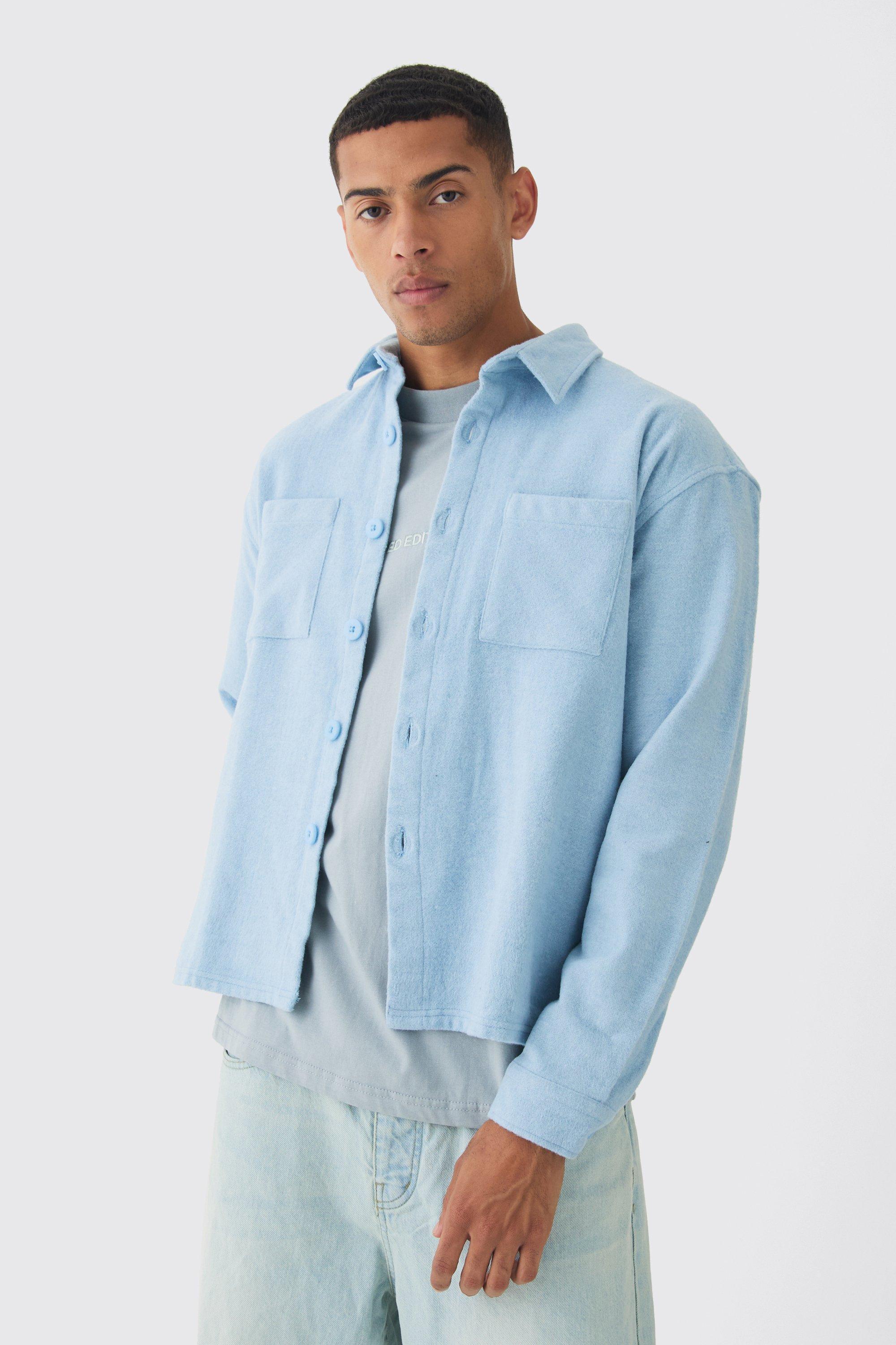 Oversized Brushed Overshirt | boohooMAN USA Product Image