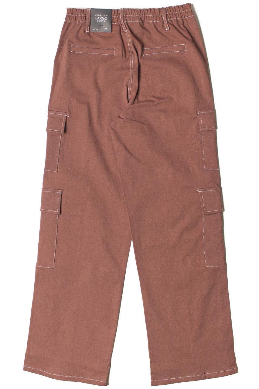 Brown Wide Leg Cargo Pants Product Image
