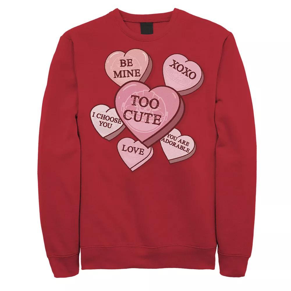 Men's Star Wars The Mandalorian The Child Valentine's Candy Hearts Sweatshirt,  Product Image
