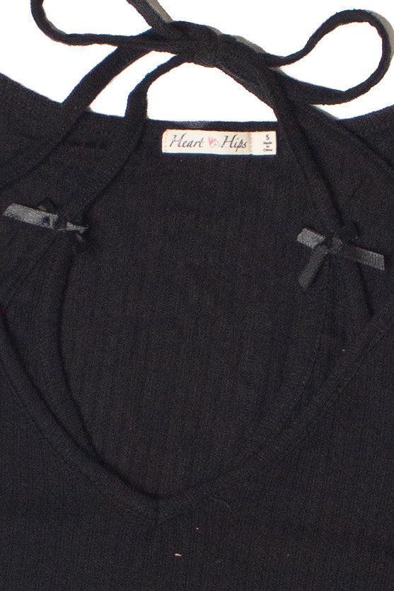 Layered Halter Bow Long Sleeve Top Product Image