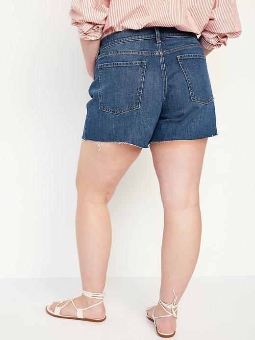 Mid-Rise Boyfriend Cut-Off Jean Shorts -- 5-inch inseam Product Image