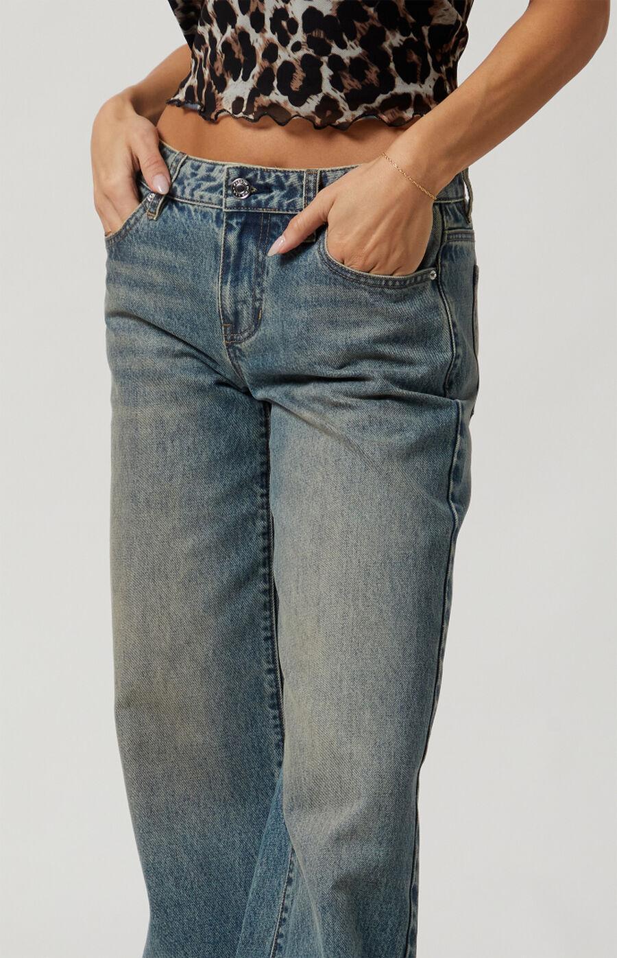 Casey Tinted Low Rise Baggy Jeans Medium Indigo Product Image