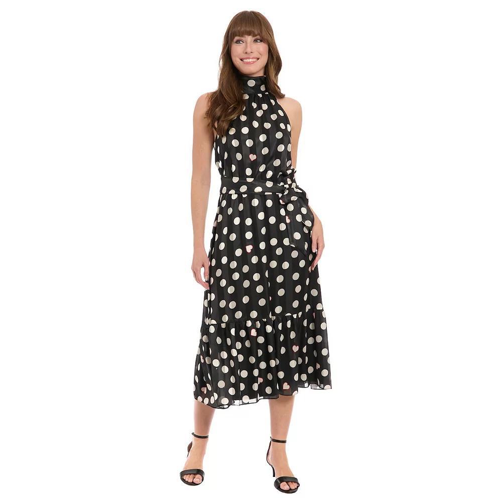 Women's London Times Halter Mockneck Fit & Flare Midi Dress,  Product Image