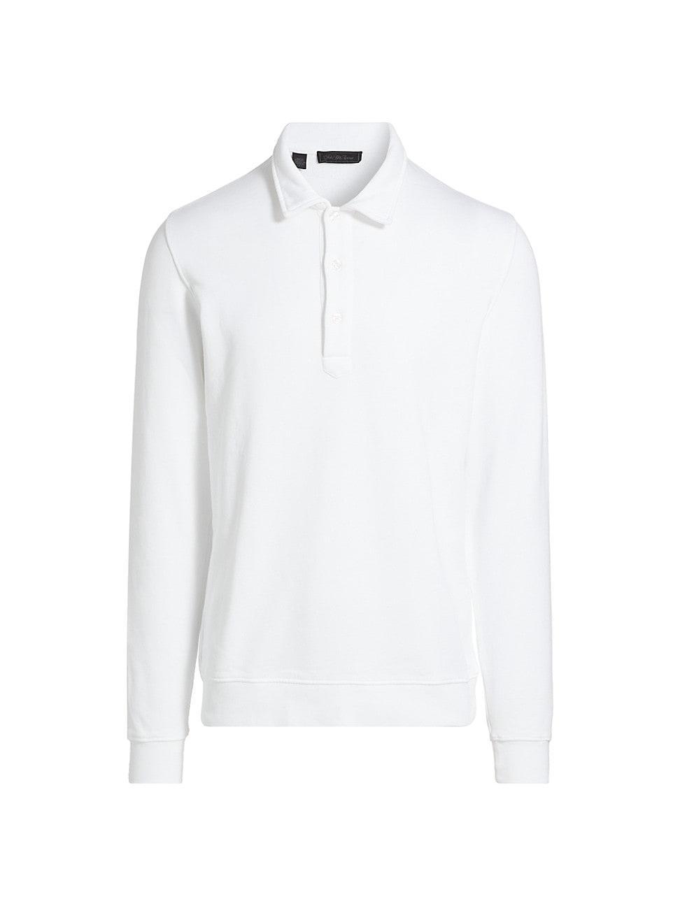 Mens COLLECTION Cotton Long-Sleeve Polo Shirt Product Image