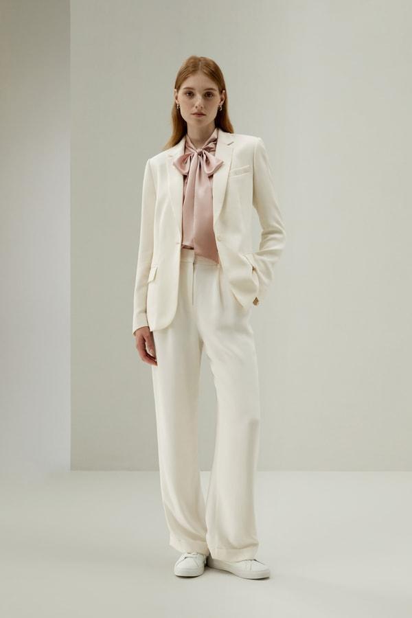 Women Bow-tie Neck Silk Blouse Product Image