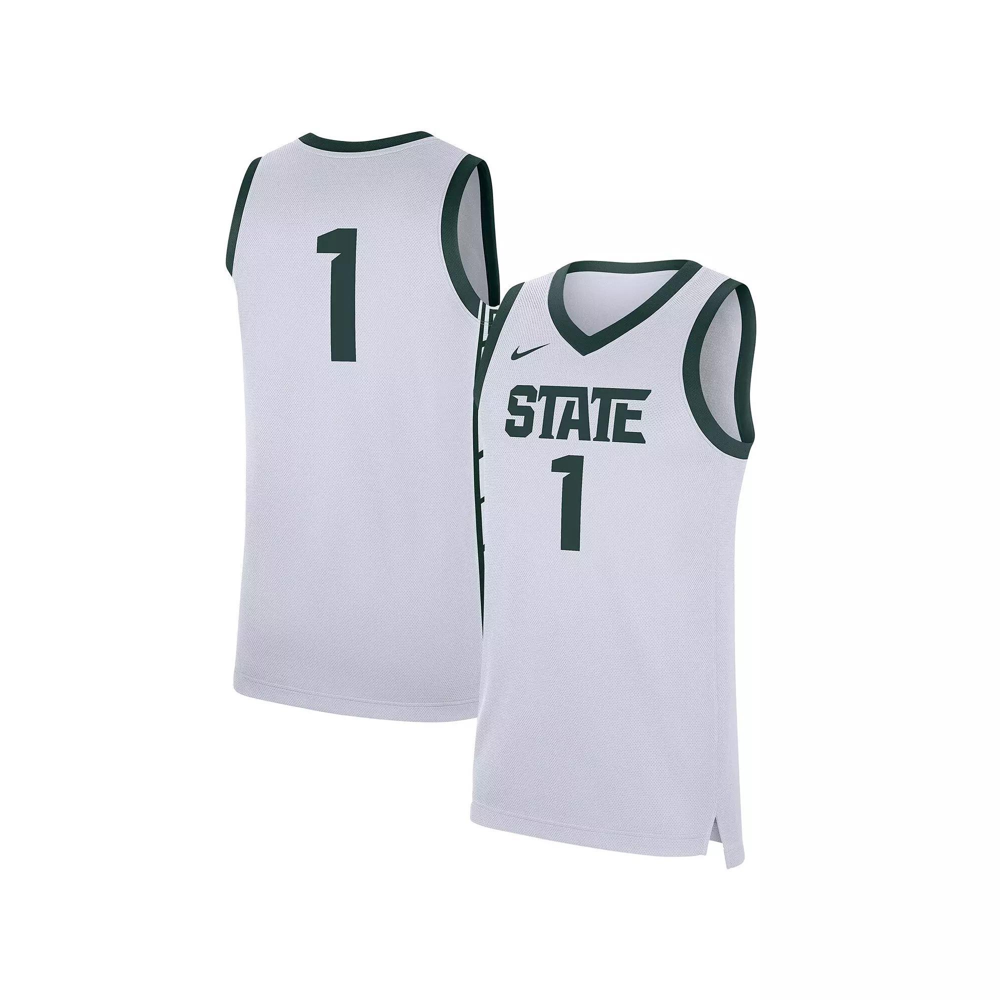 Men's Nike #1 White Michigan State Spartans Replica Jersey,  Product Image