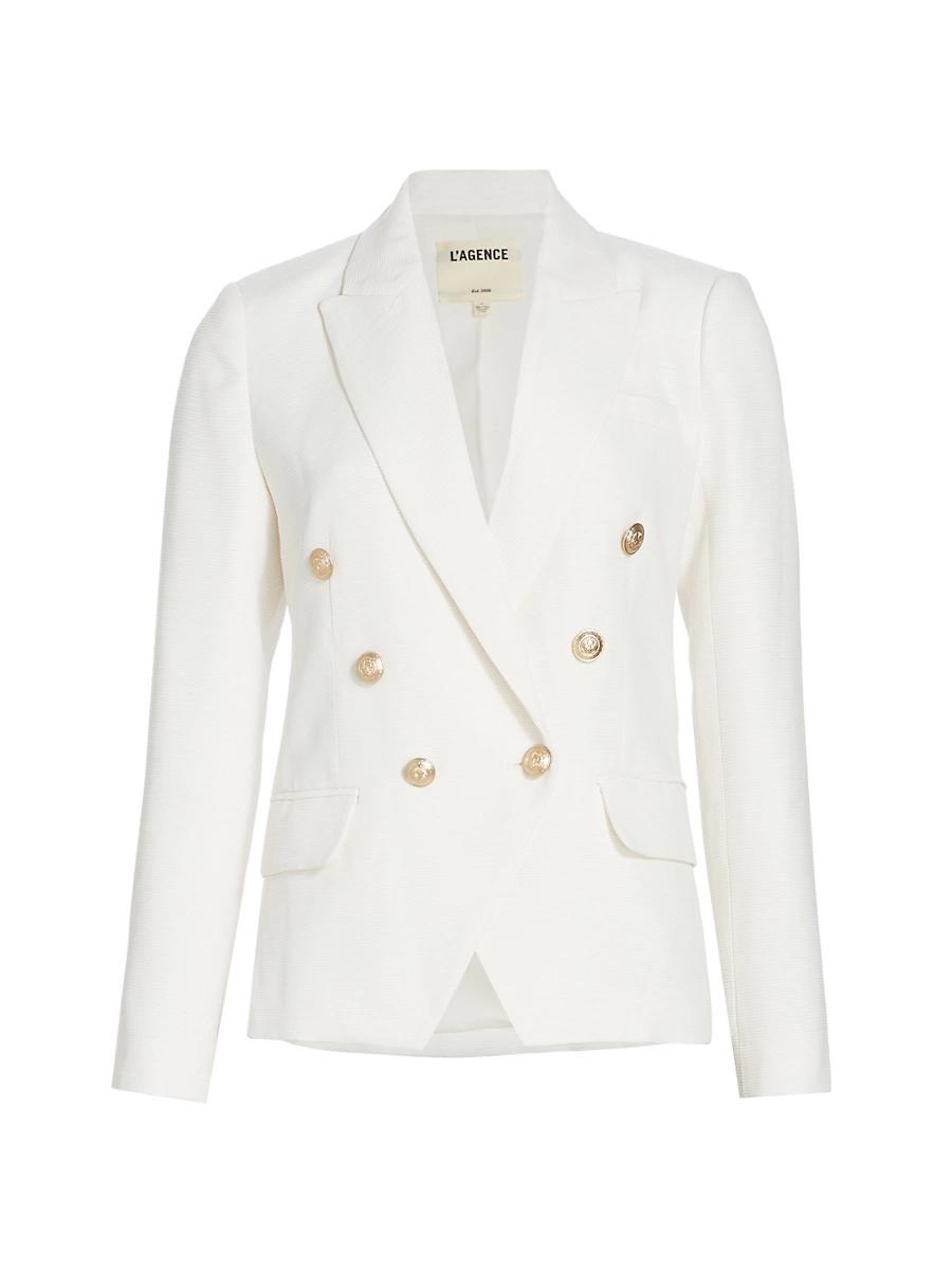 Womens Kenzie Cotton-Blend Double-Breasted Blazer Product Image