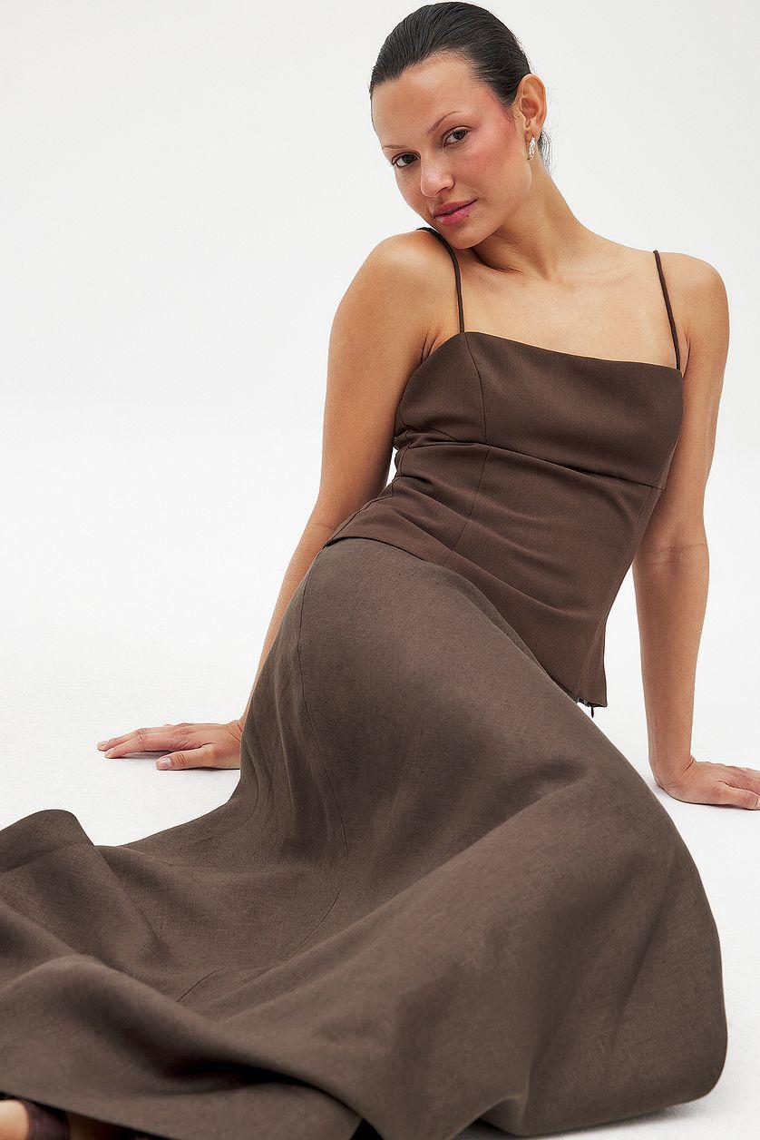 Linen A-line Maxi Skirt Product Image