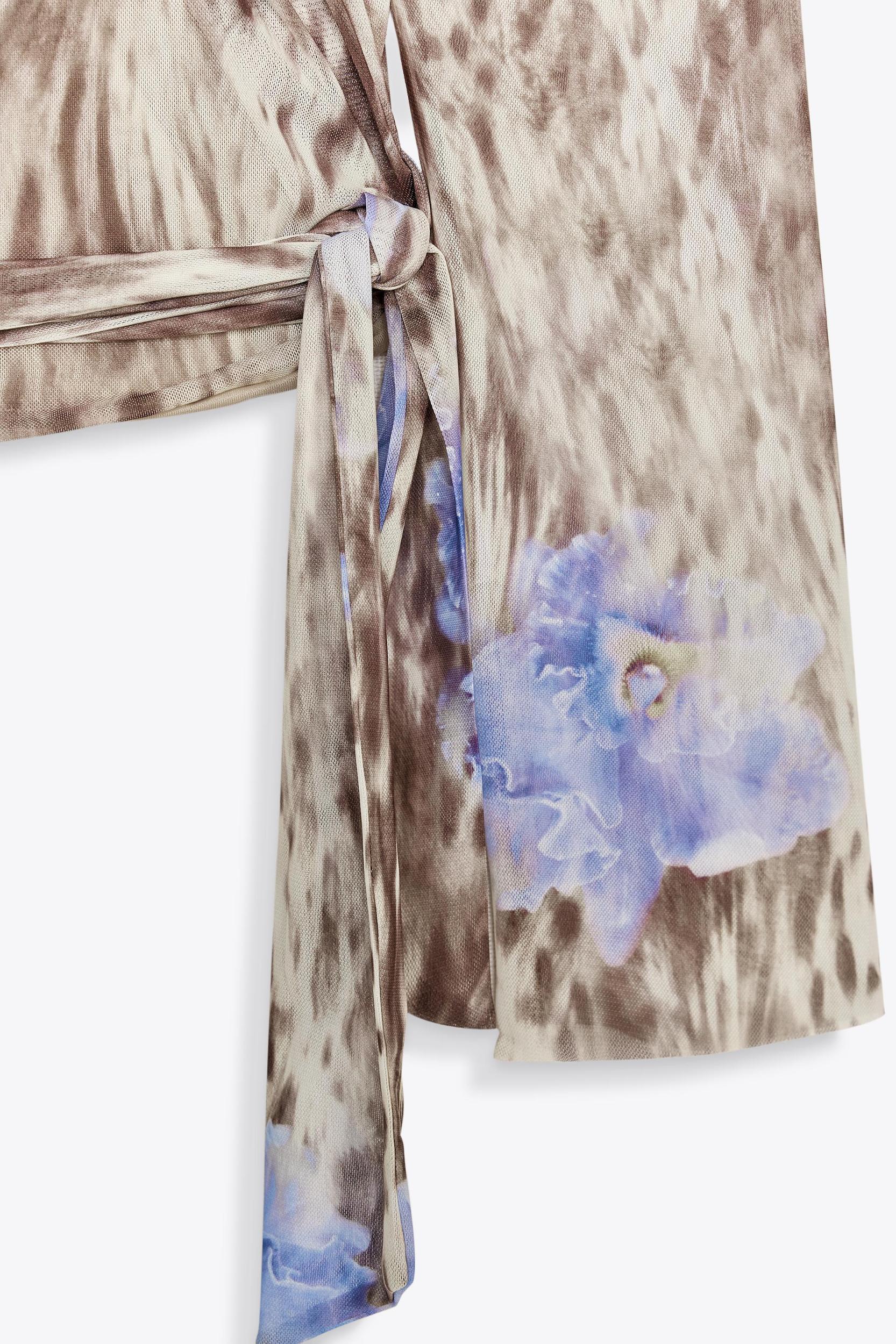 PRINTED TULLE WRAP TOP Product Image