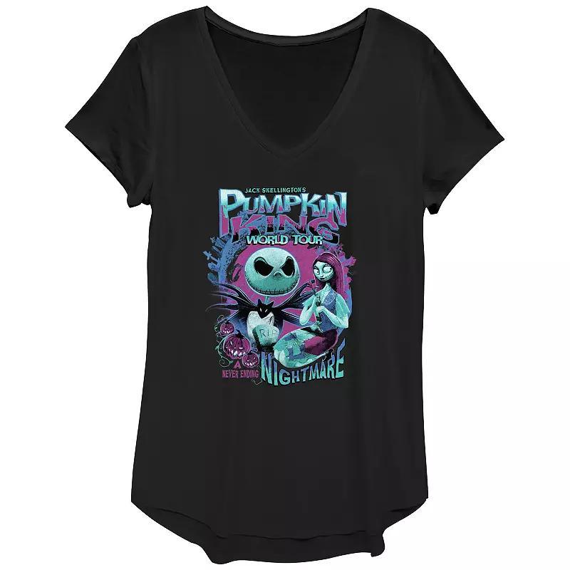 Disney's The Nightmare Before Christmas Juniors' Pumpkin King World Tour Graphic Tee, Women's,  Product Image