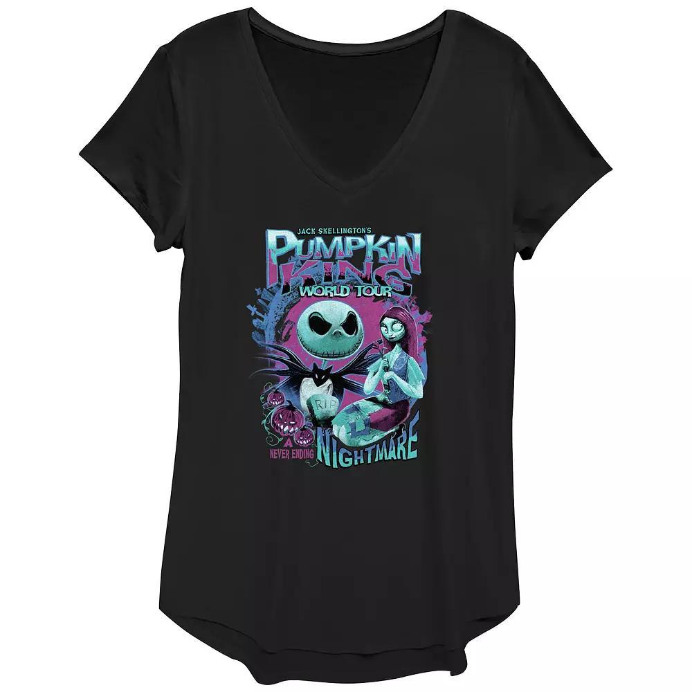 Disney's The Nightmare Before Christmas Juniors' Pumpkin King World Tour Graphic Tee, Women's,  Product Image