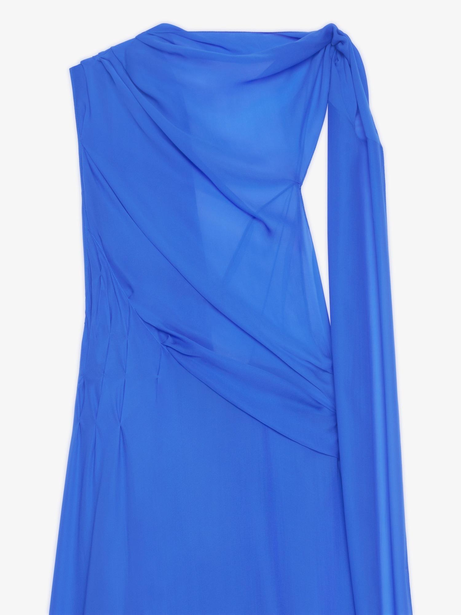 Draped dress in satin with lavallière Product Image