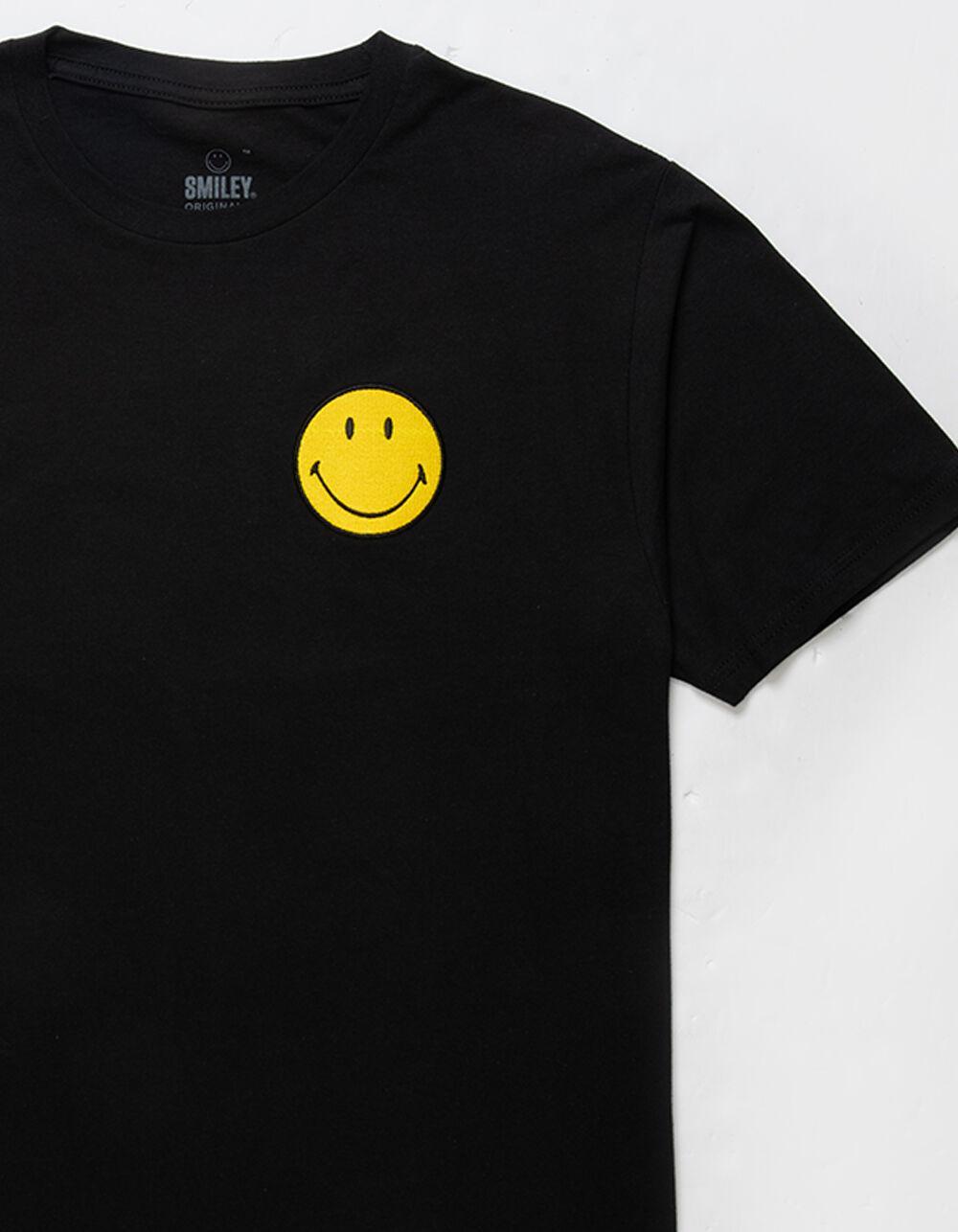 SMILEY Embroidered Mens Tee - BLACK Product Image