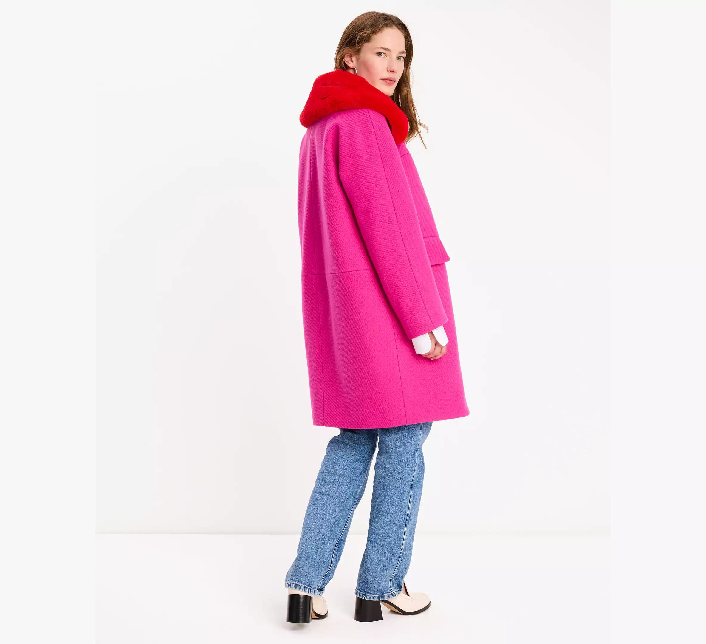 Faux Fur Wool Coat Product Image