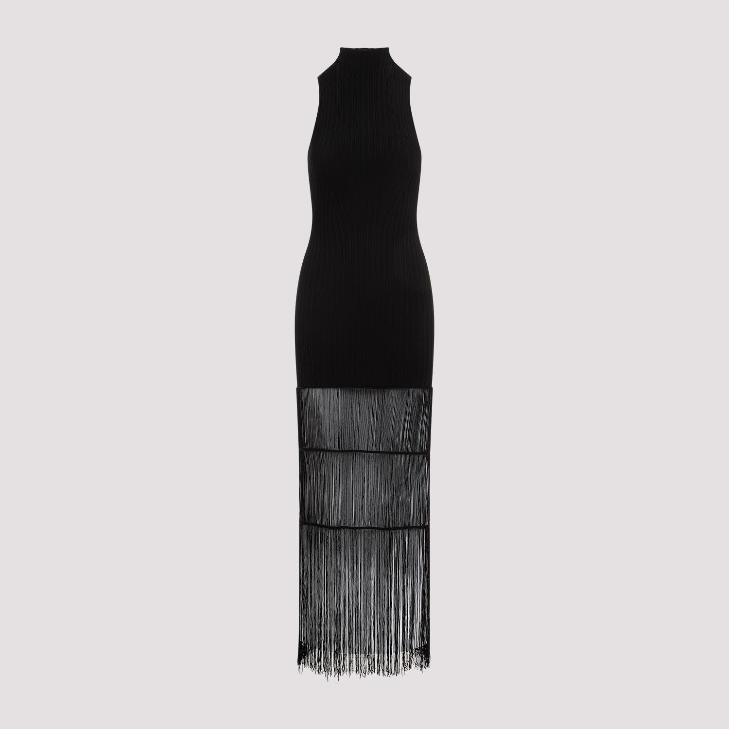 KHAITE Black Zare Viscose Midi Dress Product Image