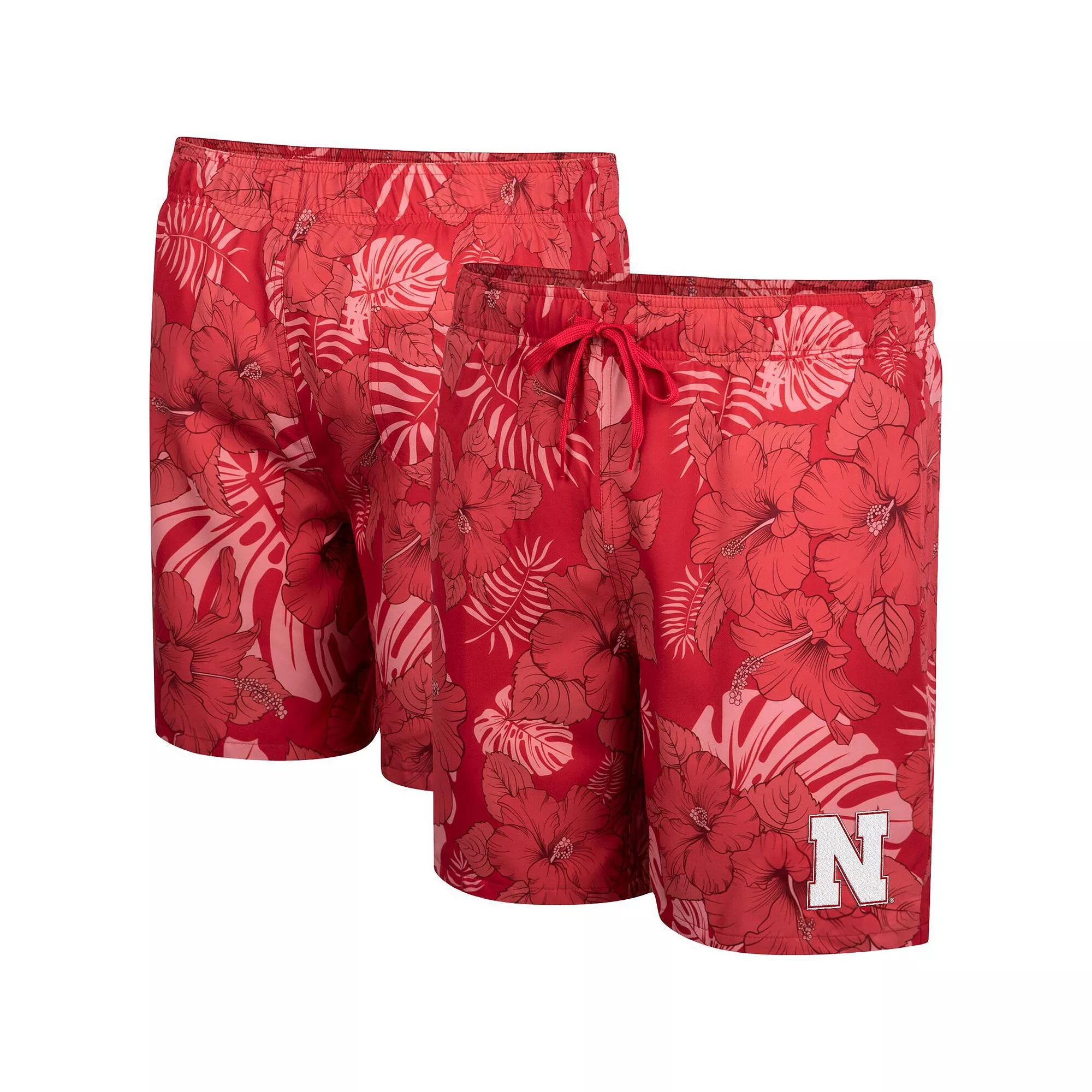 Men's Colosseum Scarlet Nebraska Huskers The Dude Swim Shorts, Size: Small, Red Product Image