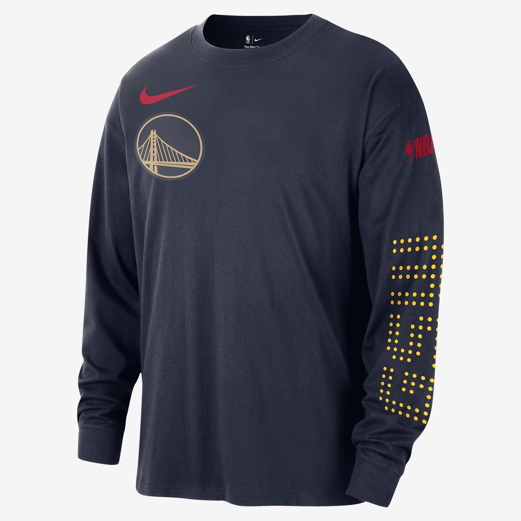 Golden State Warriors Courtside City Edition Men's Nike NBA Max90 Long-Sleeve T-Shirt Product Image
