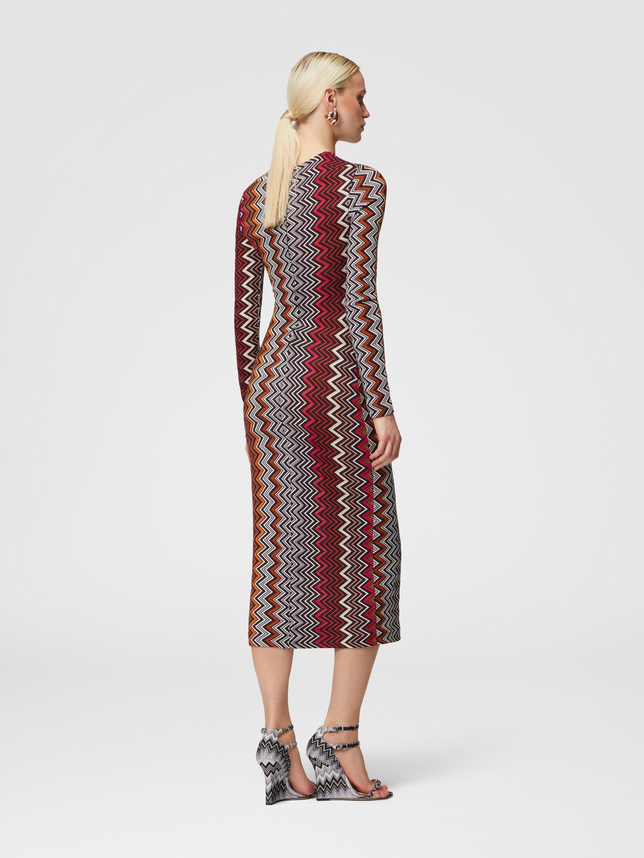 Viscose and wool zigzag midi dress Product Image