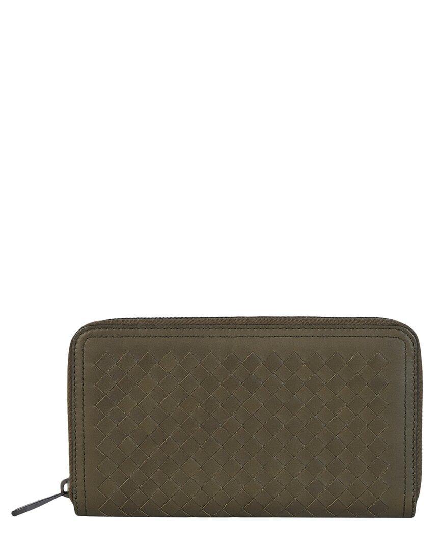 BOTTEGA VENETA Intrecciato Leather Wallet In Green Product Image