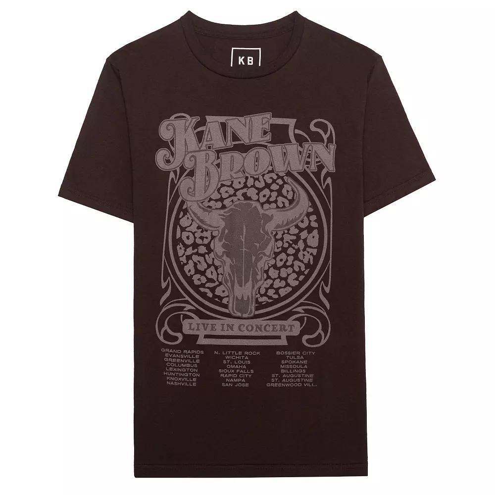 Men's Kane Brown Wild Skull Graphic Tee, Size: Large, Dark Brown Product Image