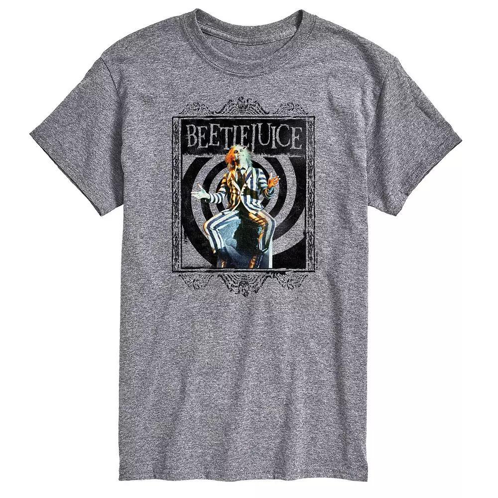 Big & Tall Beetlejuice On Grave Graphic Tee, Men's, Size: 4XB, Gray Product Image