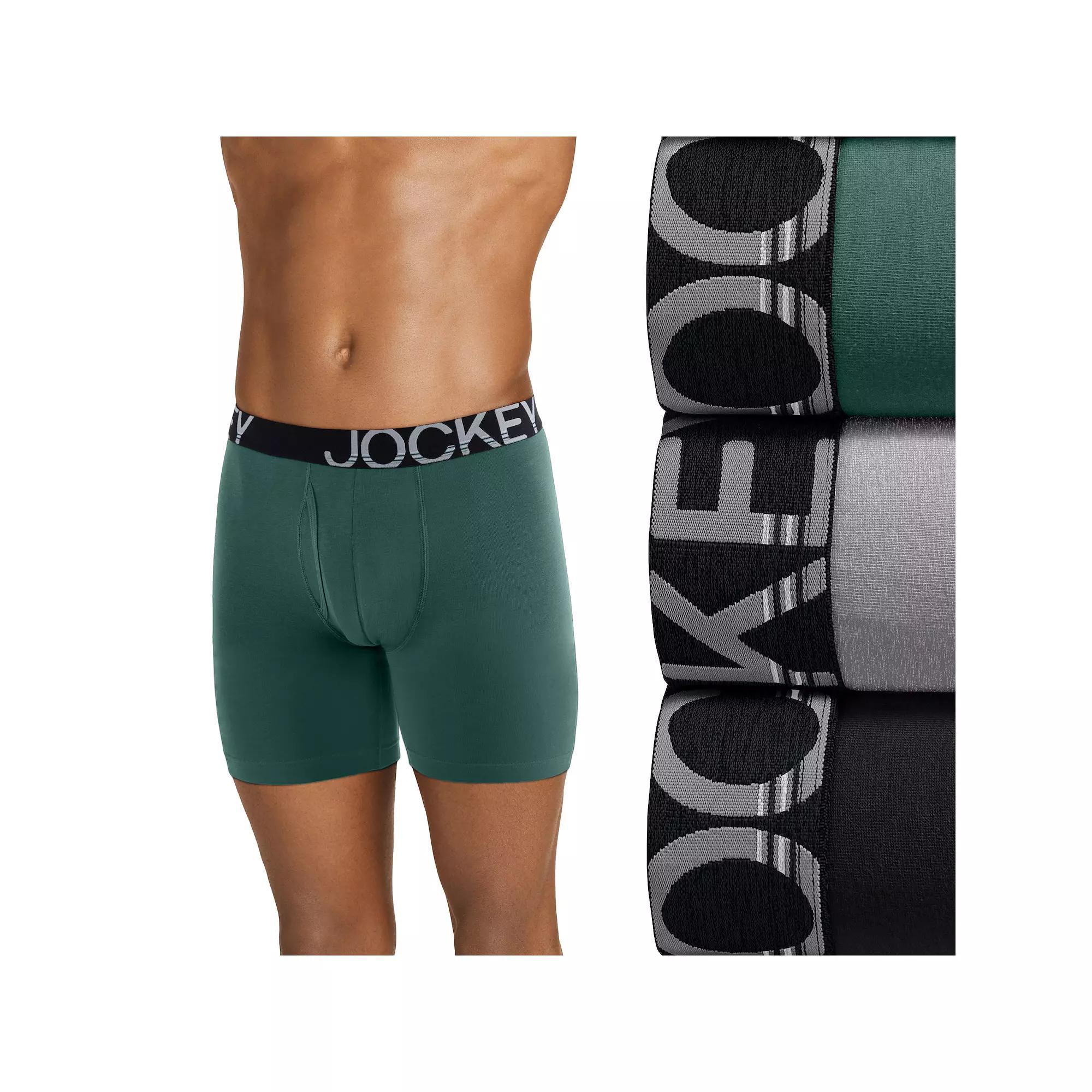 Men's Jockey® 3-pack ActiveStretch™ Long Leg Briefs, Size: Medium, Boulder Grey Mutli Product Image