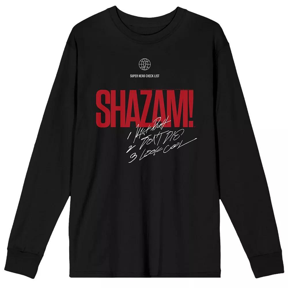 Men's Shazam 2 Fury Of The Gods Checklist Long Sleeve Graphic Tee,  Product Image